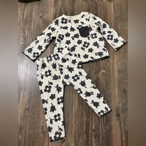 Cat & Jack Black and White Floral Kids Matching Set